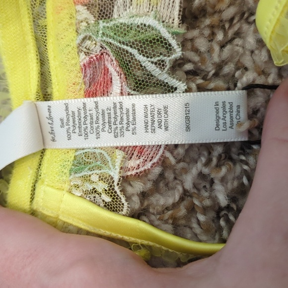 For Love And Lemons Mirabelle yellow floral cherry garter belt - Picture 9 of 10